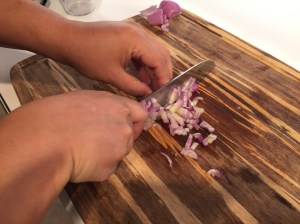 Chop up shallot
