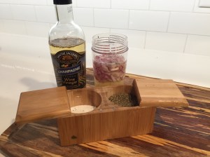 Add salt and pepper and champagne vinegar