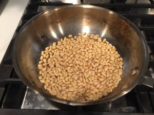toast your pine nuts on the stove until warm.